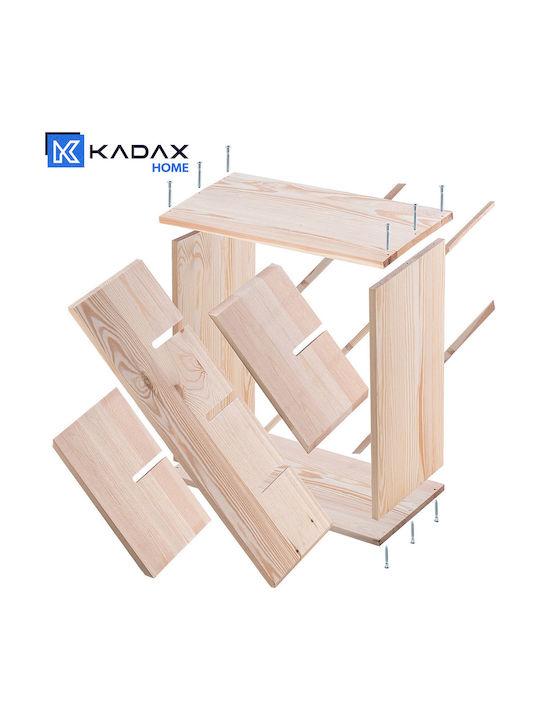 Kadax Επιτραπέζια Μπουκαλοθήκη Ξύλινη για 24 Μπουκάλια Καφέ 52x25.5x52εκ.