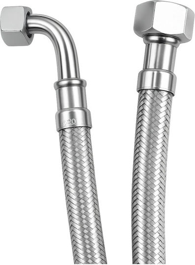 Cherouvim Spiralschläuche Hochdruck 8-adrig 02300 Θ1 2χθ1 2 50cm Mattes Edelstahl Silber