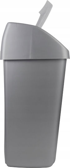 Swing Top Trash Bin 50l 40.6x34x66.8cm Dark Gray Silver