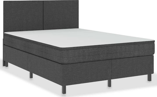 Κρεβάτι Υπέρδιπλο για Στρώμα 160x200cm Σκούρο Γκρι