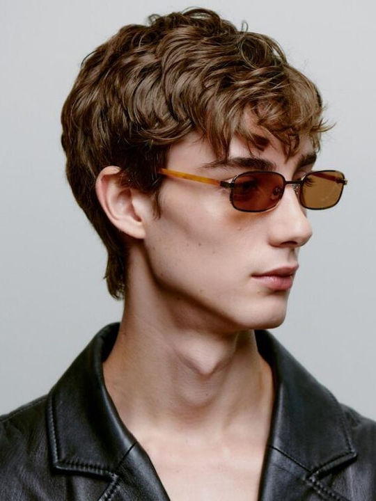 A.Kjaerbede Unisex Sunglasses With Gold Frame And Gold Lens KL2506-004