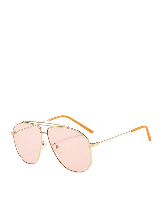 Unisex Sonnenbrillen mit Gold Metallisch Rahmen und Gold Farbe Gläser