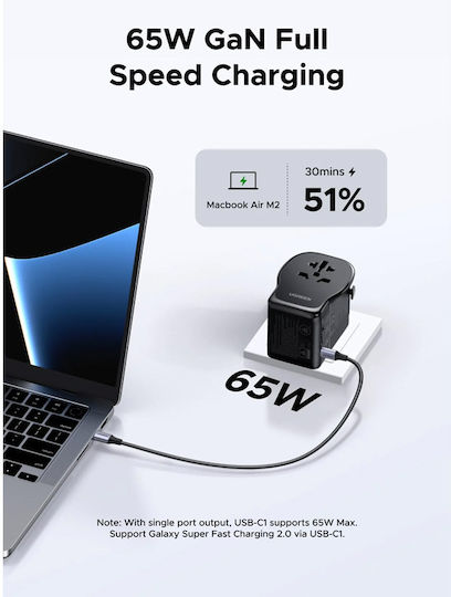 Ugreen Adaptor Priză de la Universal în Universal