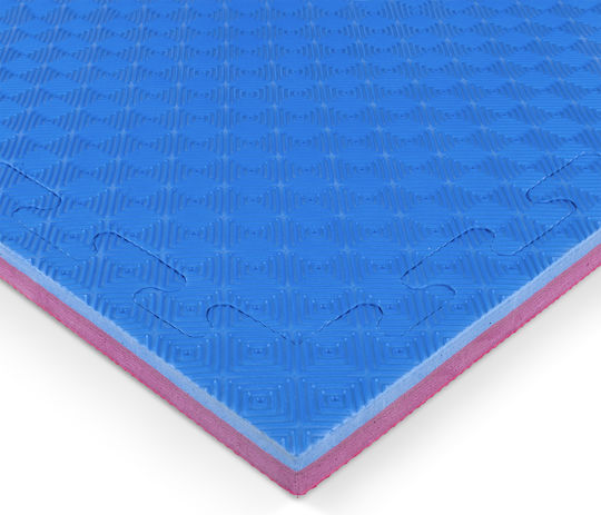 AMILA Podele Puzzle de Gimnastică Pe Două Fețe Roșu/Albastru 100x100x2.5cm 1buc