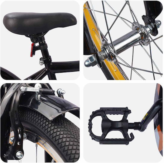 vidaXL 18" Παιδικό Ποδήλατo BMX Μαύρο