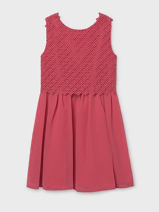 Mädchenkleid Ärmellos Koralle