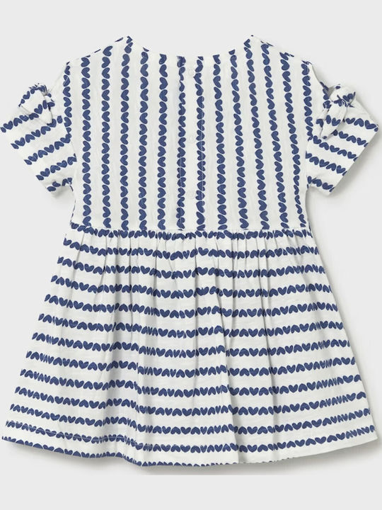 Mädchenkleid Kurzärmelig Gestreift Set aus 2 mit Zubehör Blau