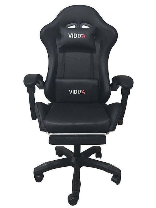 A6060 Artificial Leather Gaming Chair with Footrest Black