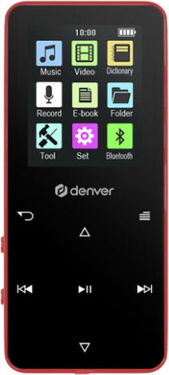 Denver MP4 Player (8GB) με Οθόνη LCD 1.8" Κόκκινο S0470092