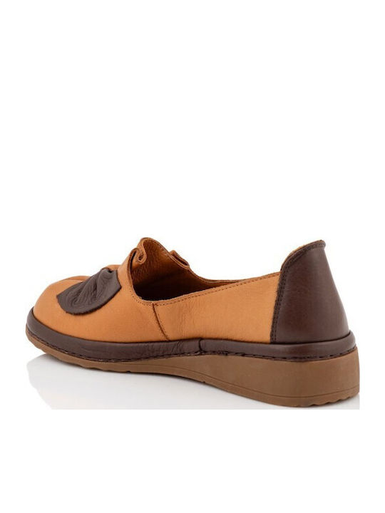Δερμάτινα Γυναικεία Loafers σε Ταμπά Χρώμα
