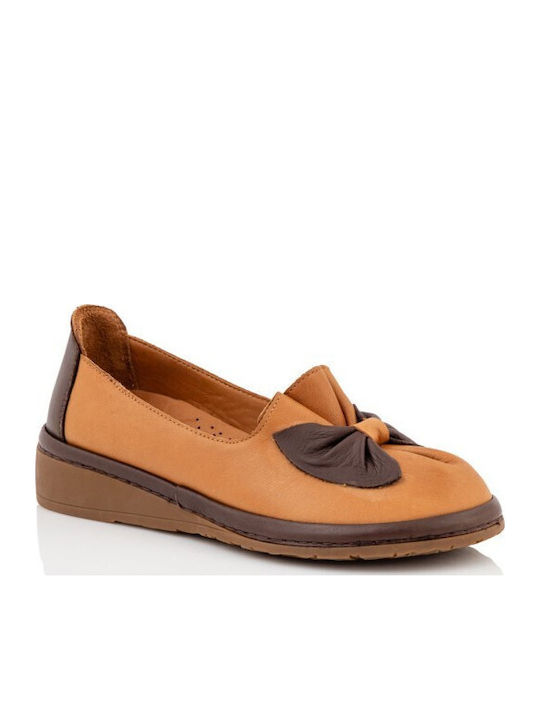 Δερμάτινα Γυναικεία Loafers σε Ταμπά Χρώμα