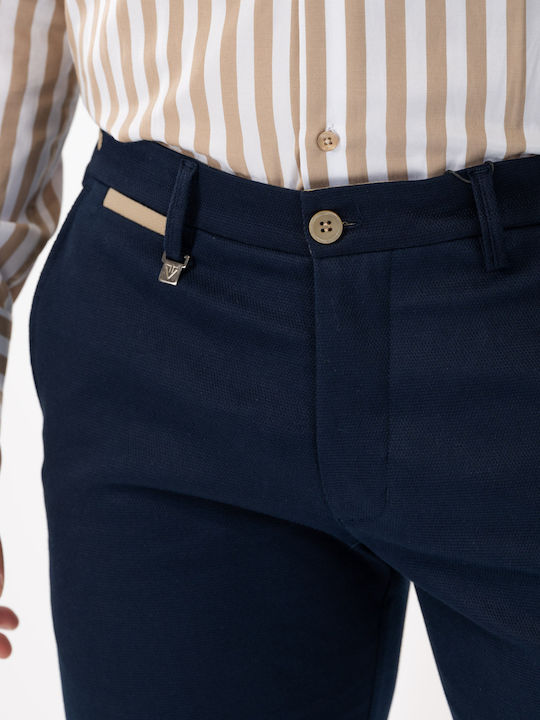 Trousers Chino Elastic in Slim Fit Blue