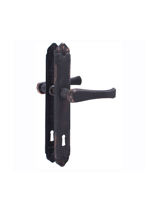 Metal Middle Door Handle Plate Black