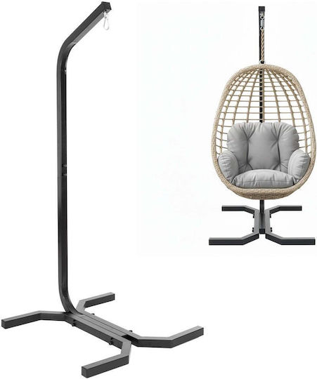 Bază Pentru Leagăn De Grădină Metalică Neagră 92x92x205cm