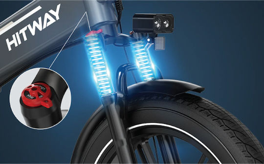 Hitway BK10S 20" Negru Pliabil Bicicletă Electrică Drum