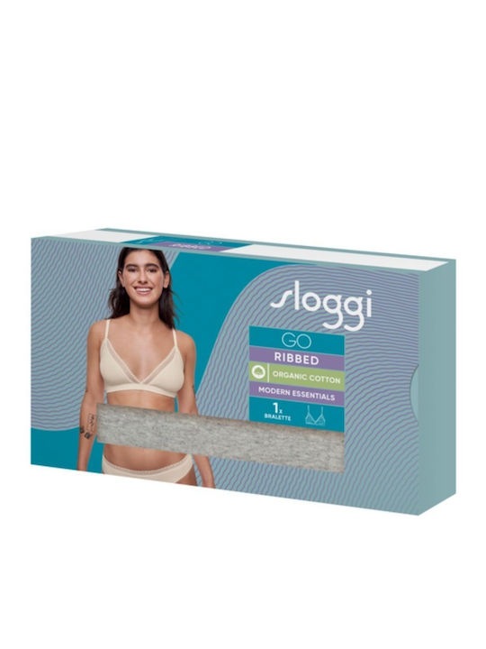 Sloggi Go Ribbed Women's Bralette Bra Grey Melange