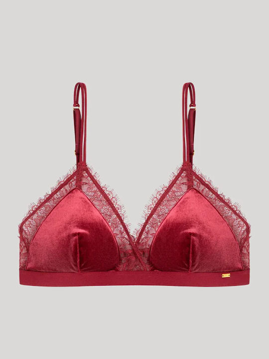 Gisela Bordeaux Samt Bralette Ohne Bügel Kode 2/10136t