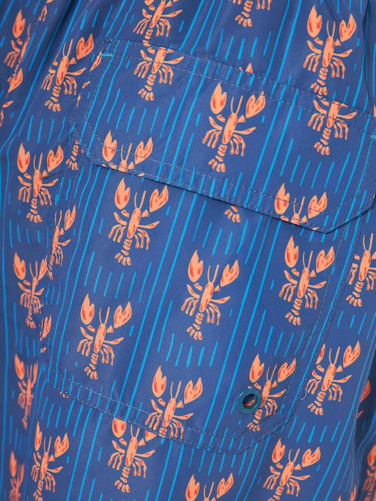 Funky Buddha Men's Swimwear Shorts Blue with Patterns