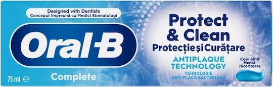 Oral-B Complete Οδοντόκρεμα για Λεύκανση , Τερηδόνα & Πλάκα 75ml