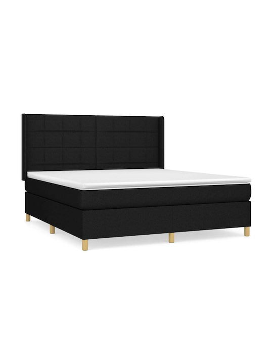 Bett Übergröße Mit Stoff bezogen Black mit Latten & Matratze 160x200cm