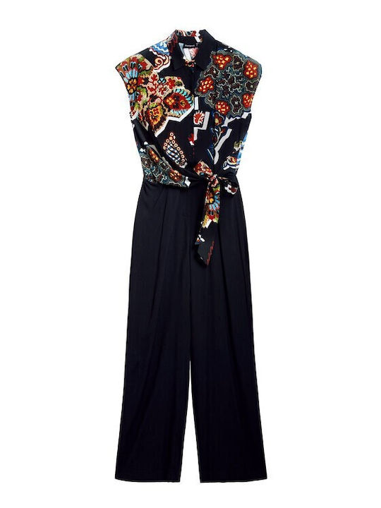 Paisley Women's Sleeveless One-piece Suit Black