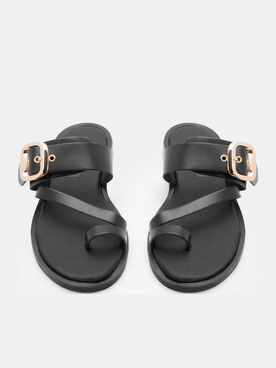 Women's Black Flat Sandals