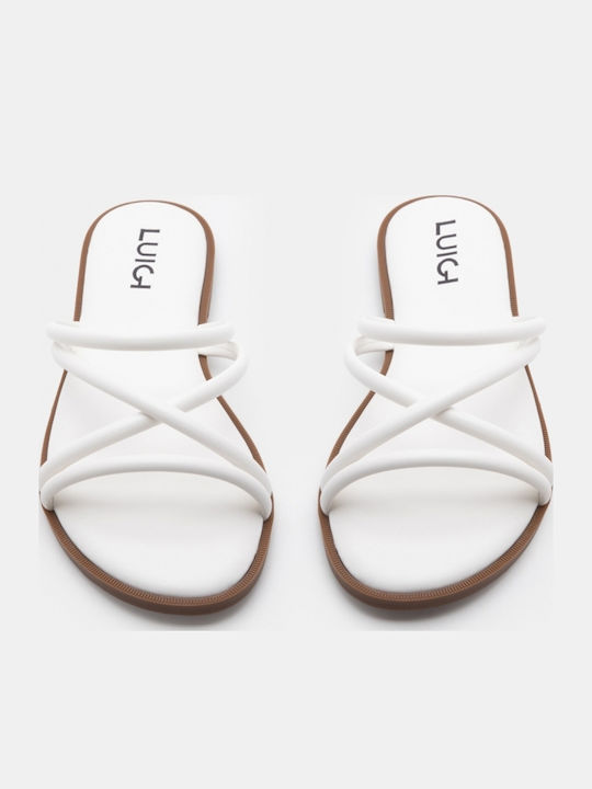 Damen Flache Sandalen Weiß