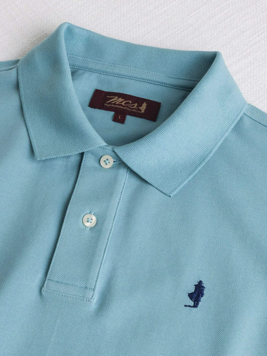 Polo Short Sleeve Blouse Light Blue