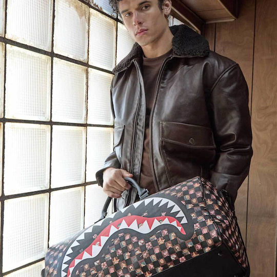 Sprayground Duffle Sack Voyage Brown from Artificial Leather L50xW25xH27cm