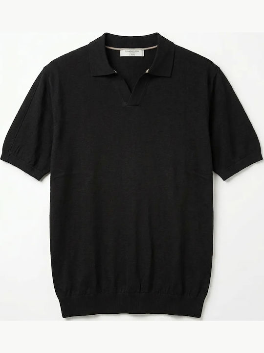 Polo Bluza Tricou Cu Mânecă Scurtă Neagră