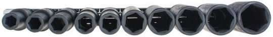 Rooks Sockets Pneumatic Hexagons Long with Frame Host 1/2" Set 10 Pieces