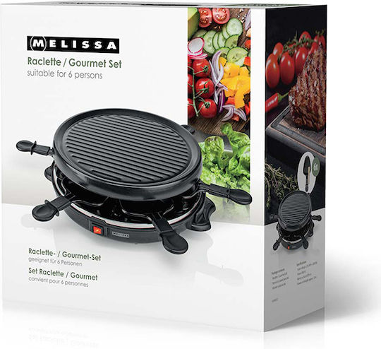 Melissa Tabletop Electric Grill Raclette Grate 800W Inox 29x29cm