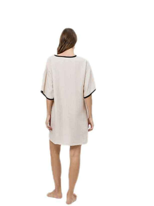 Sommer Mini Damenkleid Ecru