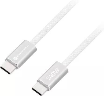 Forcell Cablu USB 2.0 USB-C masculin - USB-C 240W Alb 2m