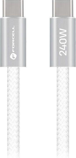 Forcell USB 2.0 Cable USB-C Male - USB-C 240W White 1.2m