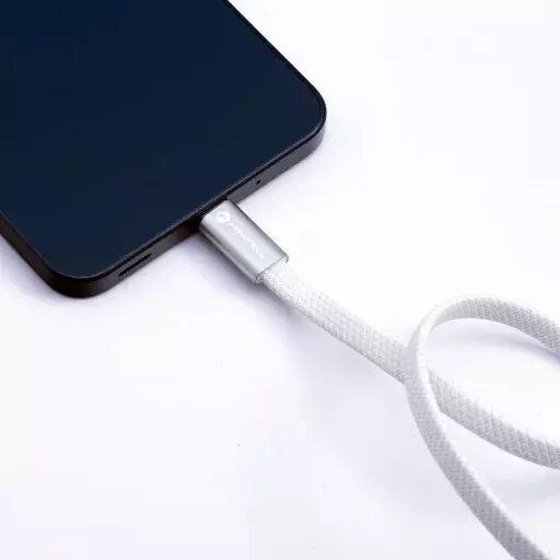 Forcell Flat USB 2.0 Cable USB-C male - USB-C 100W Λευκό 1.2m