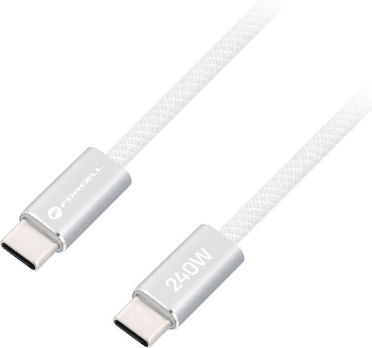 Forcell USB 2.0 Cable USB-C Male - USB-C 240W White 1.2m