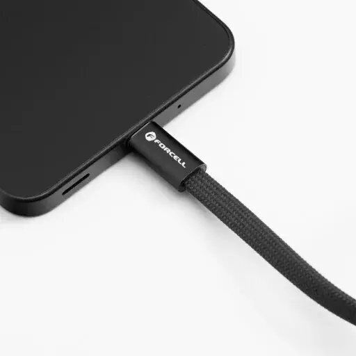 Forcell Равен USB 2.0 Кабел USB-C Мъжки - USB-C 60W Черен 1.2m