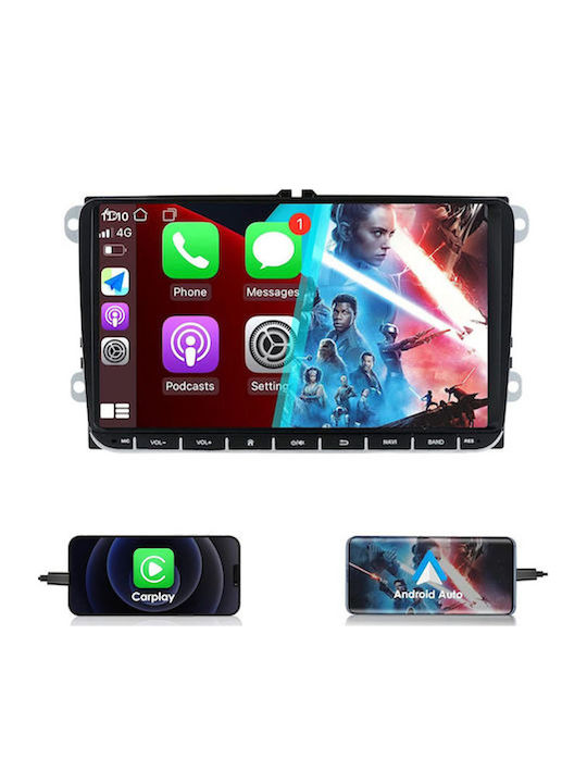 Auto-Audiosystem 2 DIN Bluetooth USB Wi-Fi GPS Apple CarPlay Android Auto mit 9-Zoll Touchscreen