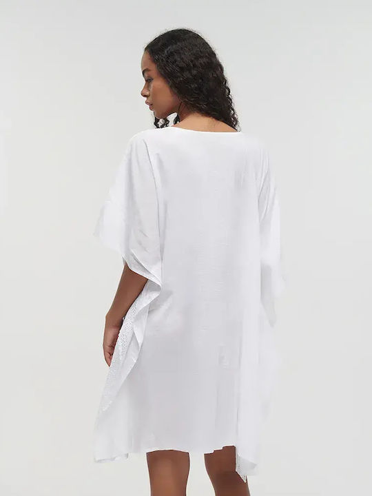 Ble Resort Collection One Size Καφτάνι Παραλίας Λευκο Ble Resort Collection One Size Καφτάνι Παραλίας Λευκο