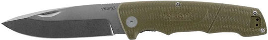Walther Walther Grünes Messer in Leder-Gehäuse