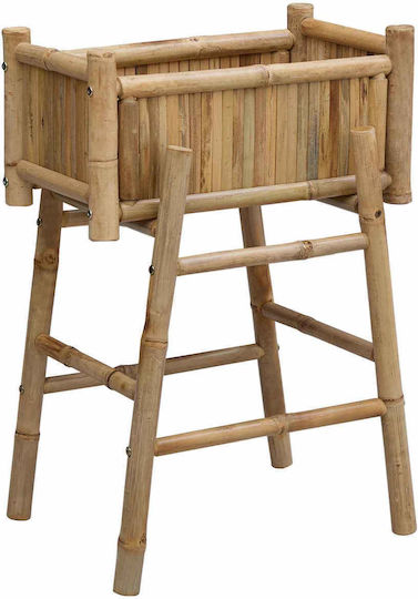 vidaXL Кутия за саксии Бамбукова Зелена 50x38x74см
