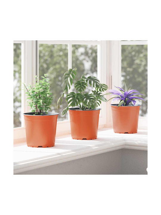 vidaXL Set of 50 Ceramic Flower Pots Orange 15x13cm