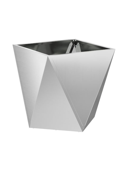 vidaXL Ghiveci Metal Silver 40x40x40cm.