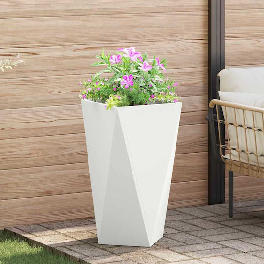 vidaXL Set of 2 Metallic White Flower Pots 40x75cm