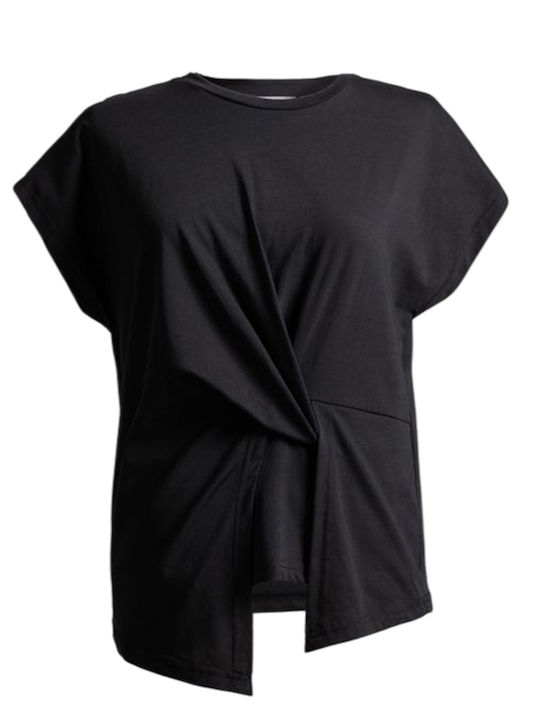 Bluza Damă Din Bumbac Neagră