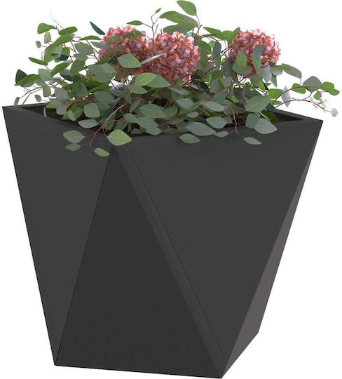vidaXL Set of 2 Metallic Flower Pots Black 30x30x30cm