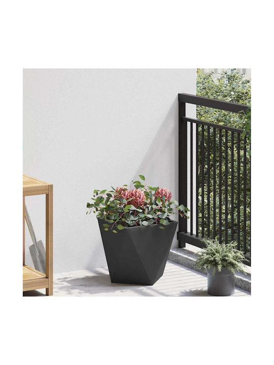 vidaXL Set of 2 Metallic Flower Pots Black 30x30x30cm