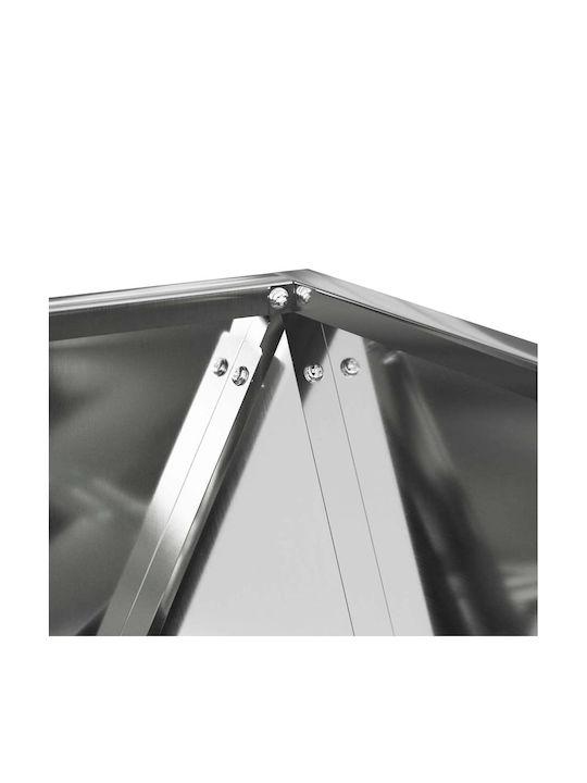 vidaXL Саксия Метал Silver 50x50x50см.