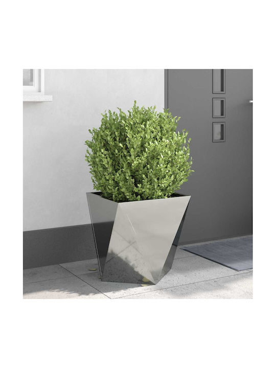 vidaXL Саксия Метал Silver 50x50x50см.